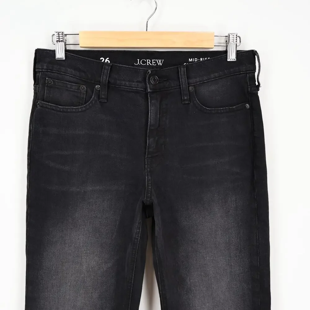 J.Crew Mid Rise 90s Classic Straight Fit Jean Charcoal Wash Size 26 NWOT
